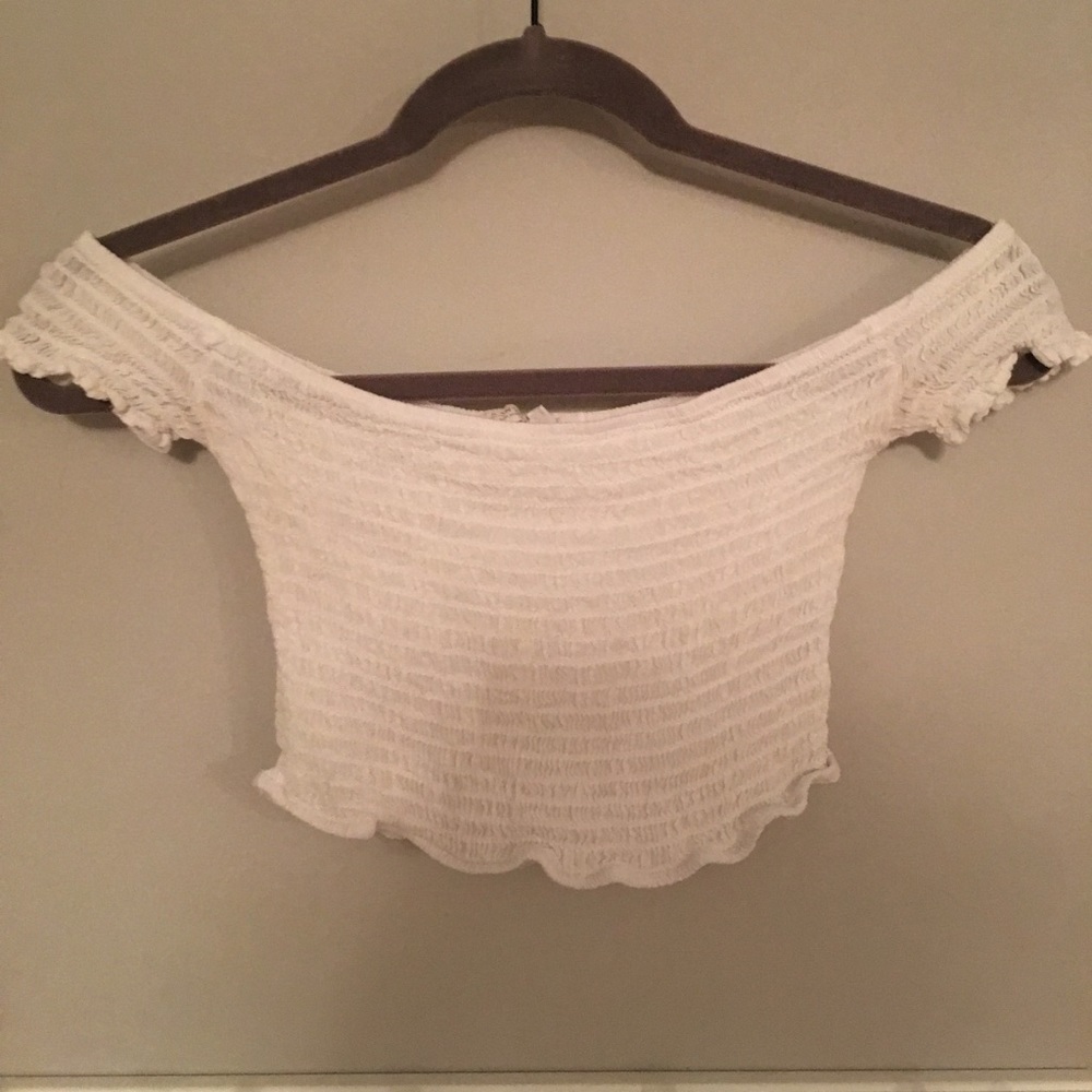 White Off The Shoulder White Top
